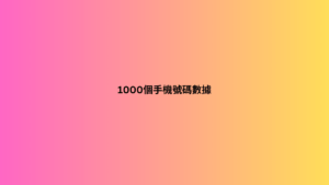 1000個手機號碼數據